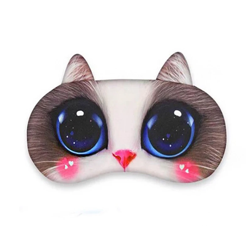 1 шт., унисекс, 3D, милый мультяшный креативный мягкий, кошачий глаз, маска для сна, маска для век, тени, натуральный спальный глаз, патч, дорожная повязка на глаза