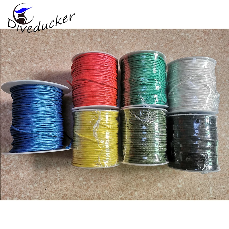 50m/lot Spearfishing line 2mm 16 Strands Braided Rope Underwater Spear Gun Rope yellow/blue/white/green/Army green/red speargun | Спорт и