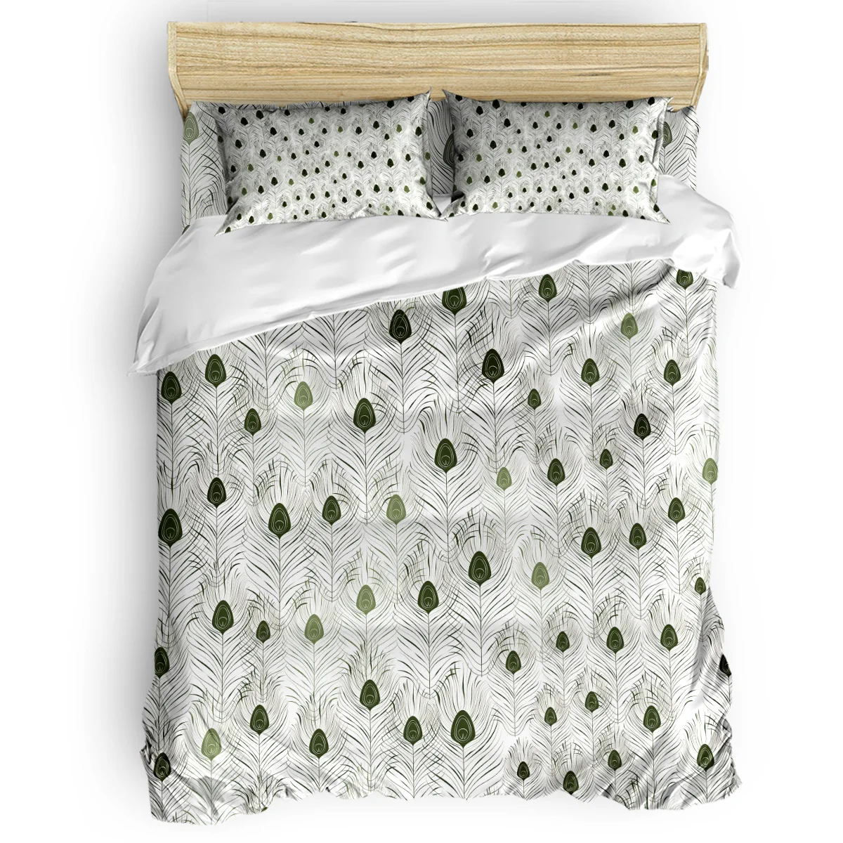 

Peacock Feather Pattern Duvet Cover Set Vintage Floral Art Design Collection of 3/4pcs Bedding Set Bed Sheet Pillowcases Cover