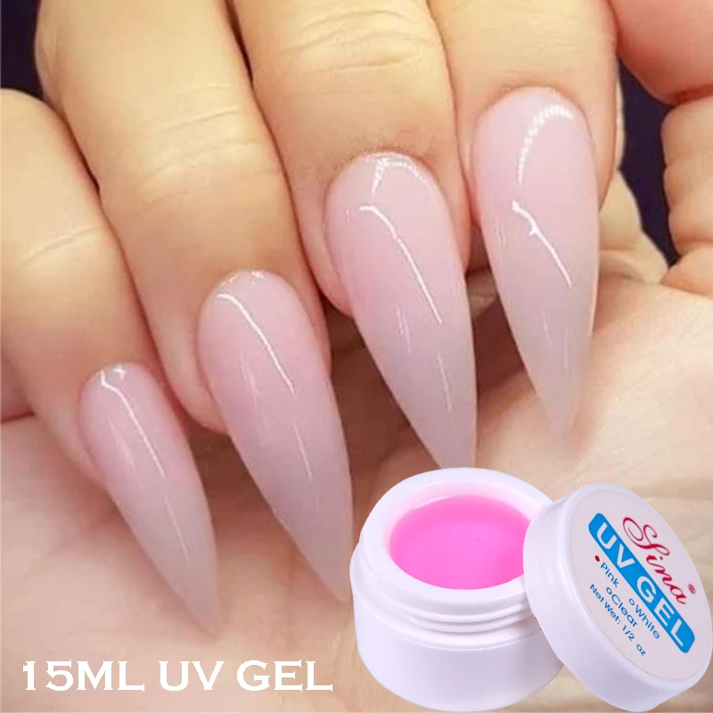 3 Colors Nail Uv Gel Acrylic Extension Glue Pink White Clear Crystal