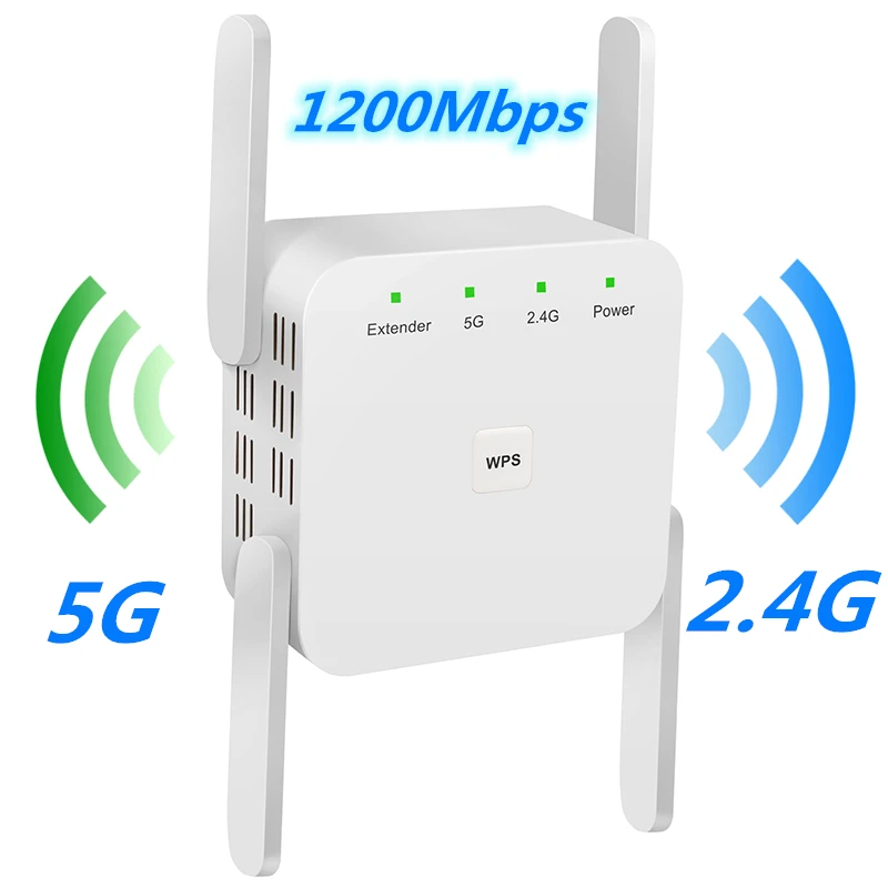 Wi fi ретранслятор с поддержкой wi частотой 1200 Мбит/с усилитель беспроводной