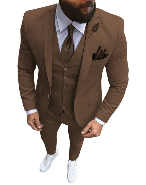 as the image Итальянские Красочные мужские костюмы Slim Fit 3 шт деловой смокинг Блейзер Свадебный Жених выпускного вечера вечер(пиджак+ жилет+ брюки - Цвет: as the image