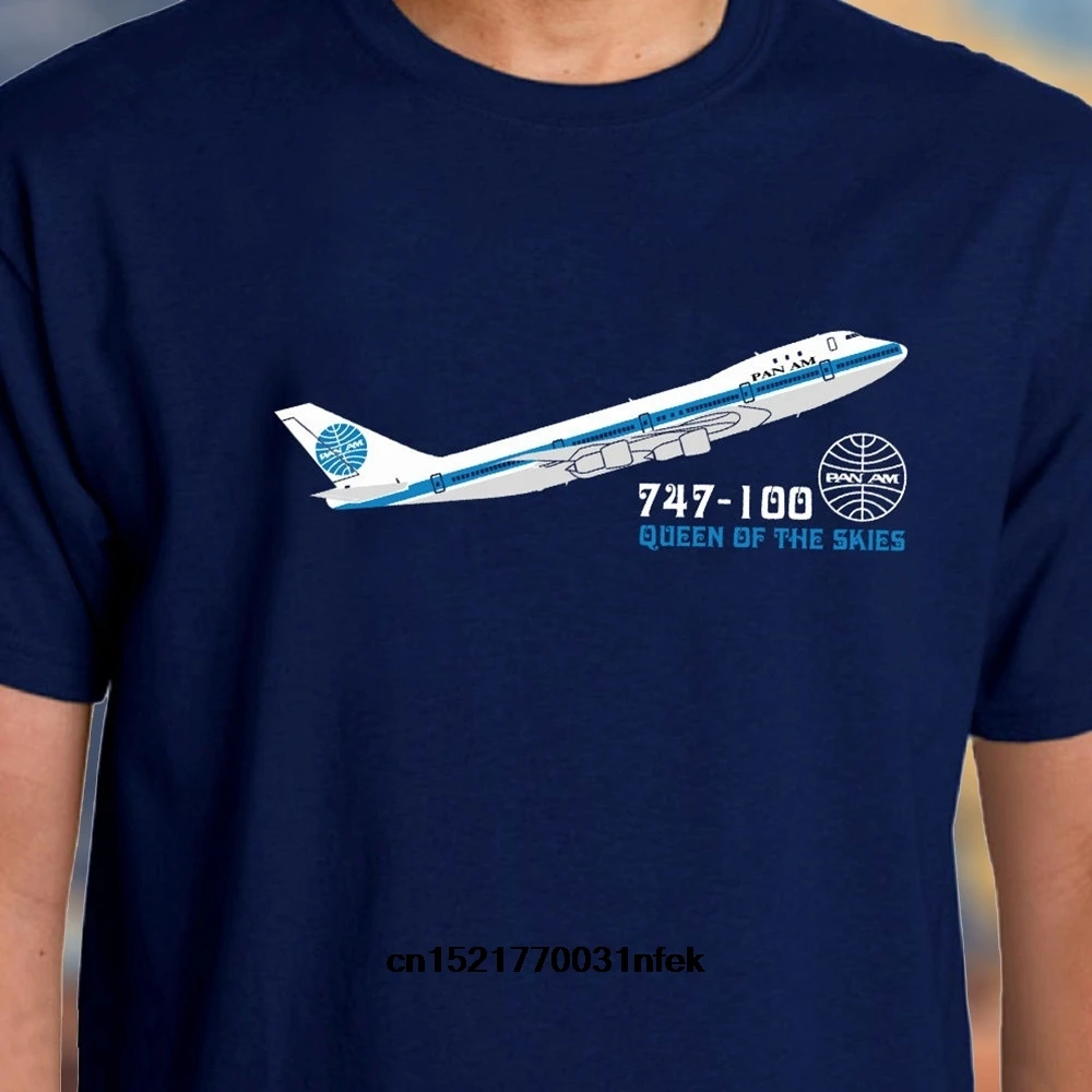 Мужская футболка повседневные хлопковые футболки Boeing 747 100 Pan Am Livery Airliner модные