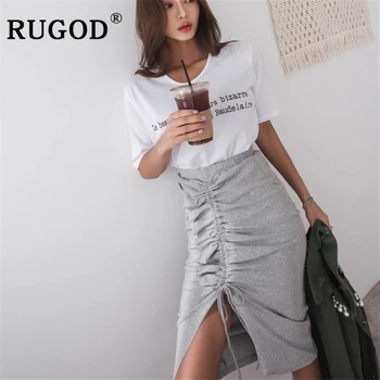 

RUGOD New arrival Irregular women skirt casual high waist midi skirt autumn hot sale sexy pencil skirt faldas mujer moda 2019