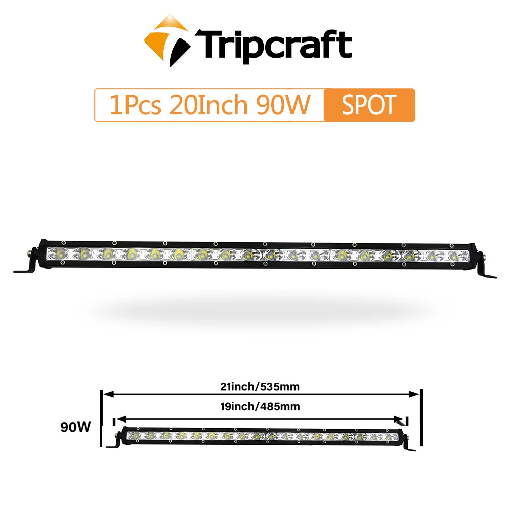 Tripcraft 20" 20inch 90W LED Light Bar Spot beams Oval light cup LED Light bar For 4X4 4WD CAR Truck ATV SUV 12V 24V LED Beams