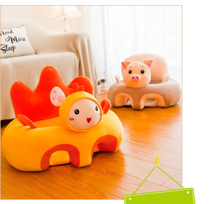 Bonito do Bebê dos Desenhos Animados para o Bebê Capa com Zíper Sofá Bebe Assento Infantil Sentar Aprendendo Cadeira Lavável ou Algodão pp 10 sentar aprendendo cadeira lavável capa com zíper ou algodão pp