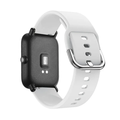 Белый Ремешок для часов для Xiaomi Huami Amazfit Bip Youth Watch Регулируемый силиконовый сменный ремешок для часов#3 - Цвет: Белый