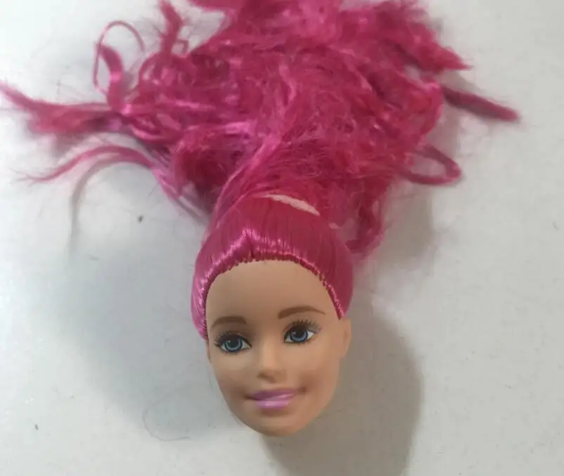 Редкая коллекция принцесса куклы головы аксессуары для игрушечной куклы девочка Сделай Сам Туалетная игрушка куклы головы части джут черный силивер красный волос голова - Цвет: blonde hair