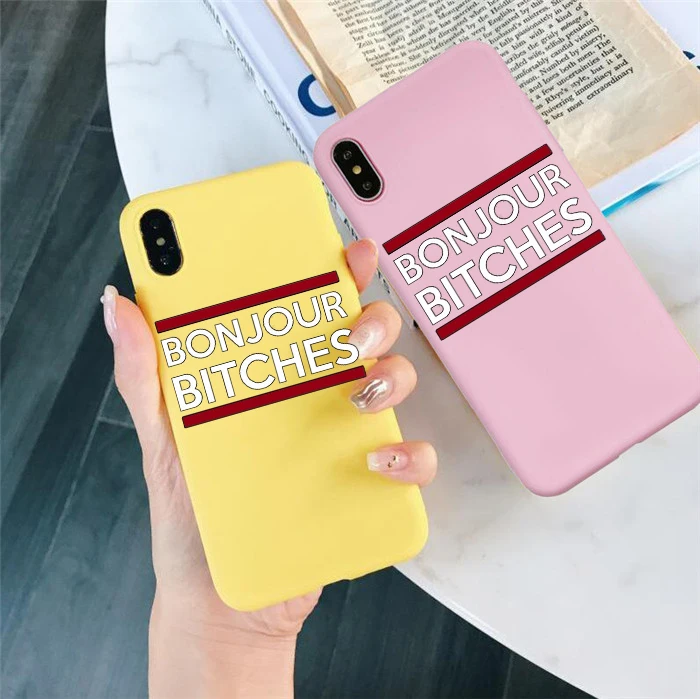 Силиконовый чехол для телефона Bonjour Bitches с забавными карамельными цитатами huawei p30