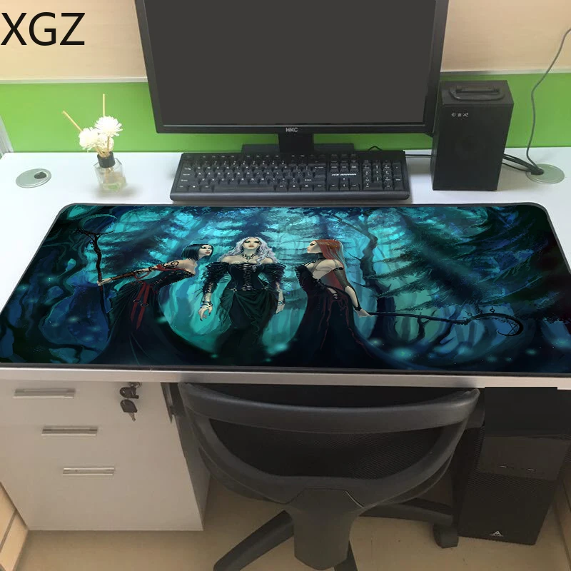 XGZ большой коврик для мыши Аниме Черный замок-край темная принцесса компьютер на заказ офисный стол коврик подставка Резиновая Полоса Скольжения 90x40/60x30