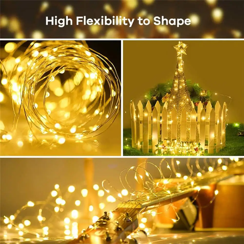 100/200 LED Solar Copper Wire String Lamp Led Strip Fairy Garland Outdoor Garden Decorative Light Wedding Christmas Decoration string lights