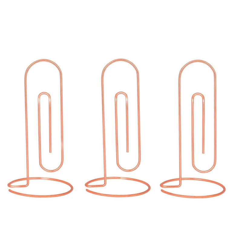 

3 Packs Office Memo Holder Stand Table Place Cards Holders Menu Clips, Rose Gold