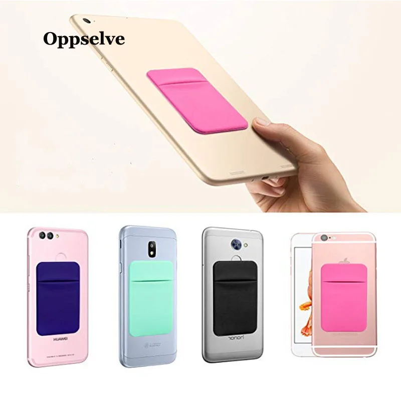 

Universal Phone Back Slot Card Wallet Case For iPhone XS X 8 7 Samsung S9 S10 Xiaomi Luxury 3M Sticker Silicone Phone Pouch Case