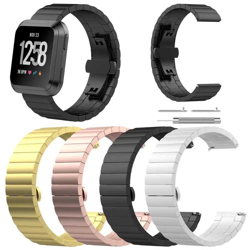 

Stainless Steel Watch Strap For Fitbit Versa Band Screwless Bracelet Replacement Metal Wristbands For Fitbit Versa Lite 23MM