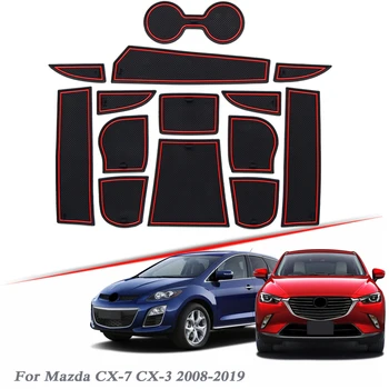 

16pcs Car Styling Gate slot pad For Mazda CX-7 CX-3 2008-2019 Silica Gel Door Groove Mat interior Non-slip dust Mat Accessory