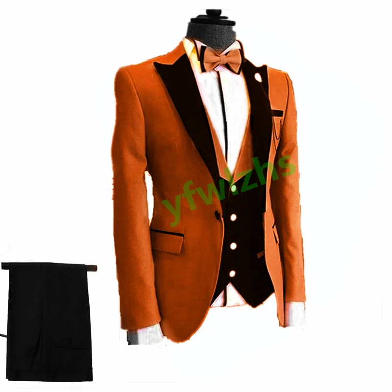 

Handsome One Button Groomsmen Peak Lapel Groom Tuxedos Men Suits Wedding/Prom Best Blazer ( Jacket+Pants+Vest+Tie) B327