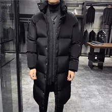 

Winter Padded Jacket Men's Korean Fashion Trend Thickening and Lengthening Padded Jacket Stand-collar Mid-length Jacket Men Coat