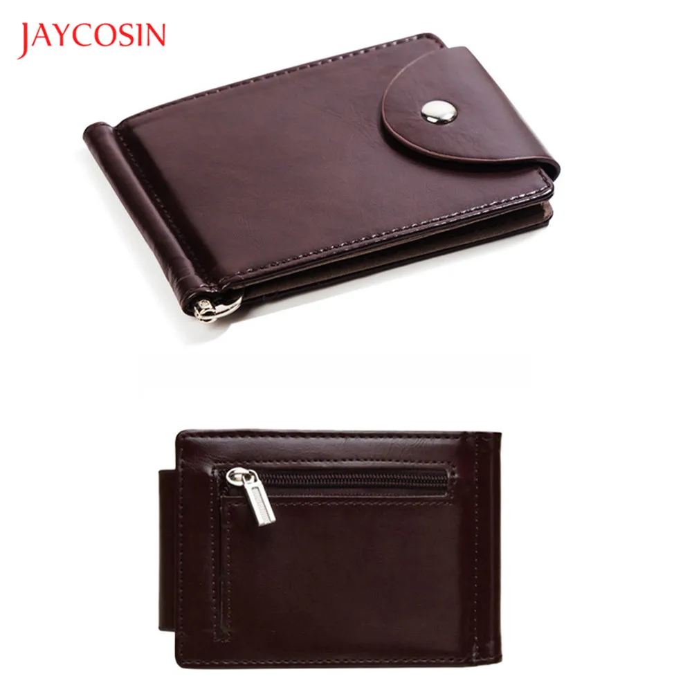 Jaycosin мужской короткий кошелек деловой однотонный на молнии с застежкой