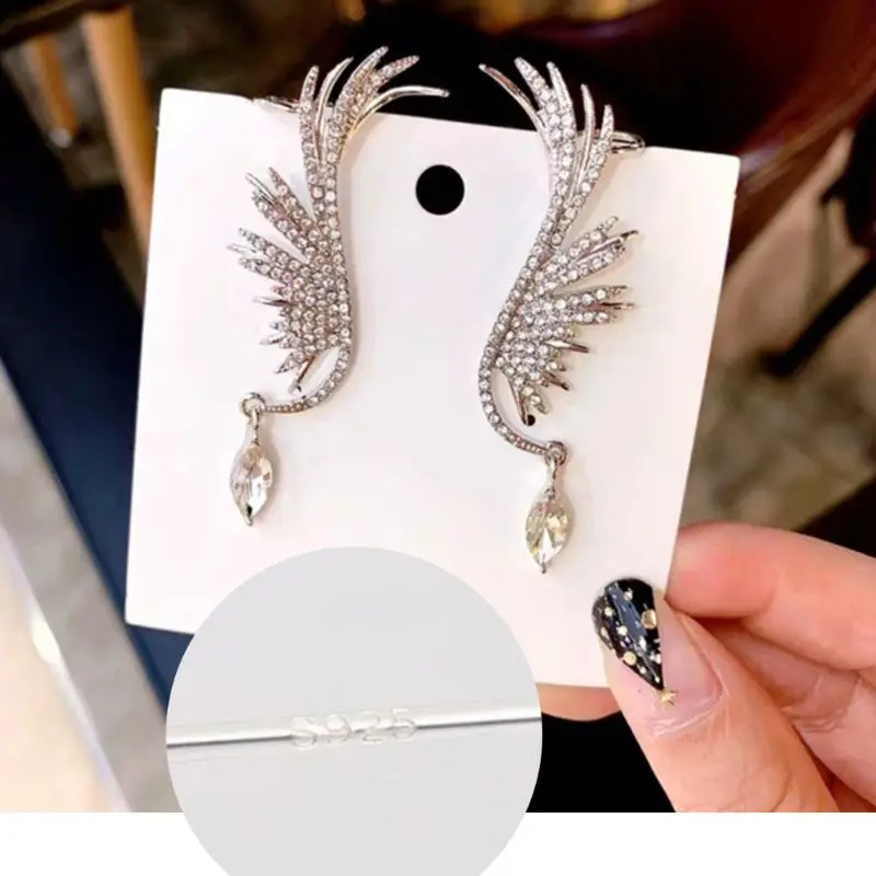 

Angels Wings Luxury Iregular Geometry Earring Cubic Zirconia Pave Drop Earrings DXAA