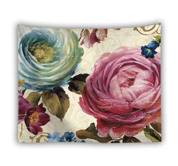 

Oil Painting Flower Background Wall Printing Tapestry Hanging Painting Beach Towel Bohemian Decoration for Home Dorm Decor