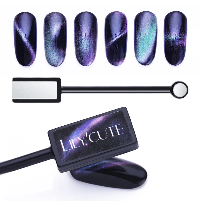 LILYCUTE, 5 мл, Auroras, кошачий глаз, УФ-гель для ногтей, блестящий, магнитный, фиолетовый, сияющий, замачиваемый, УФ светодиодный, Гель-лак, дизайн ногтей - Цвет: magnetic sticker 3