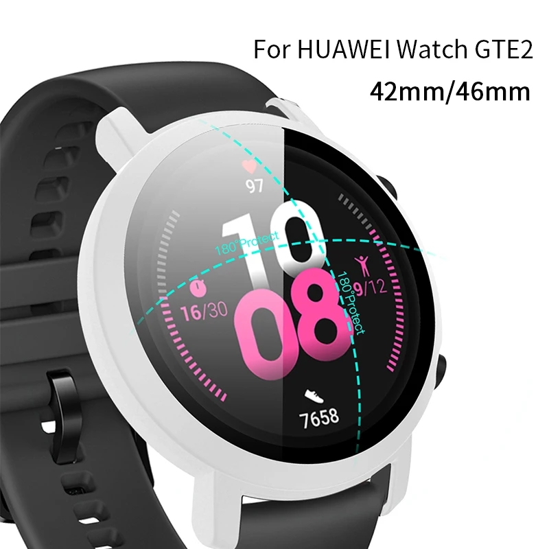 

HUAWEI GTE2 Watch Cover 46mm42mm WatchCase Tempered Film Screen Protecter Full-Cover Matte Soft TPU Scratch-Proof WatchBumper