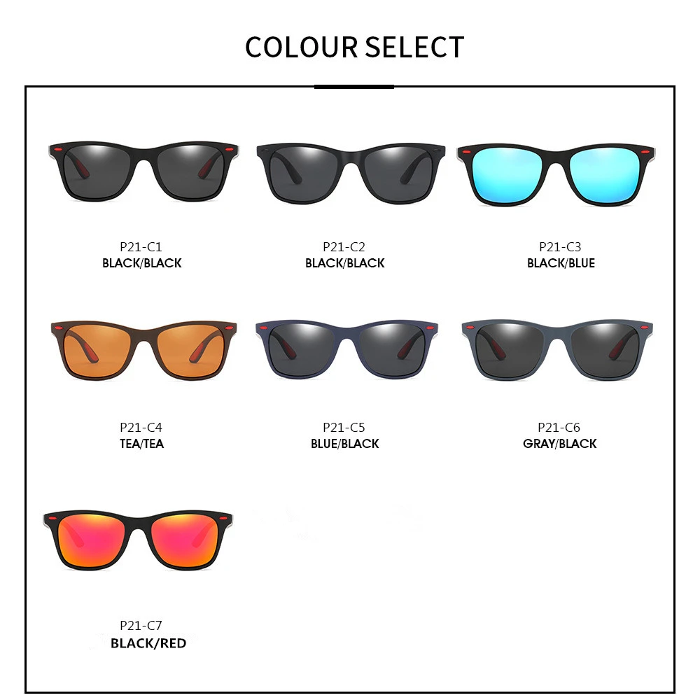 Polarized Men  Sunglasses Fashion Brand Designer Women Driving Square Frame Sun Glasses Male Goggle Shades Coating Mirror Female