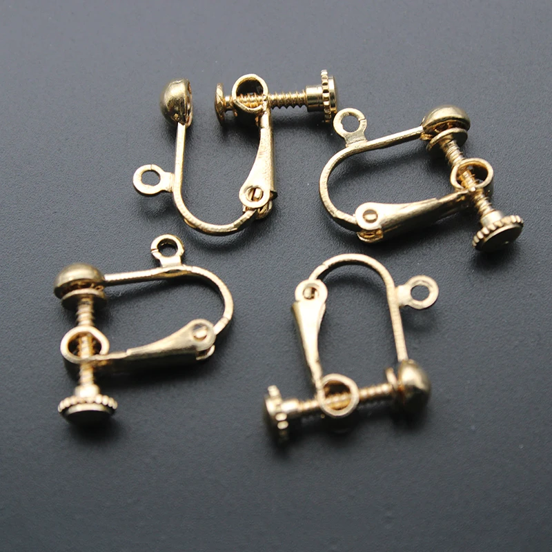 Wholesale Brass Screw On Clip-on Earring Dangling Charms Pendants Setting  Findings 