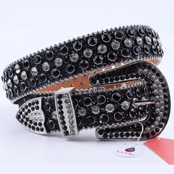 Fashionable Waist Belts For Women Men Diamond Studded Belt Designer Shiny Rhinestone Belts Customizable Size Ceinture Homme Luxe