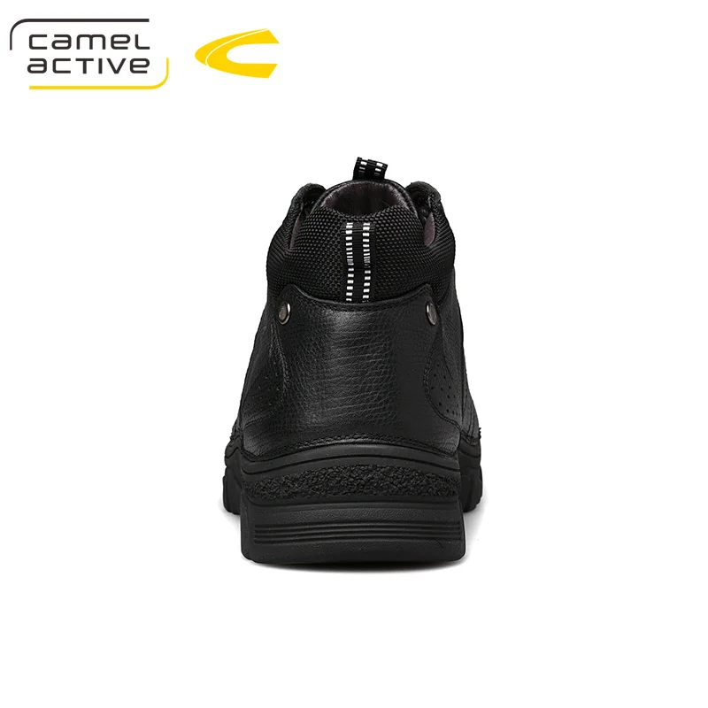 Camel Active New plus size 44 genuine leather men boots man shoes with fur male winter boots warm snow boots waterproof Boots