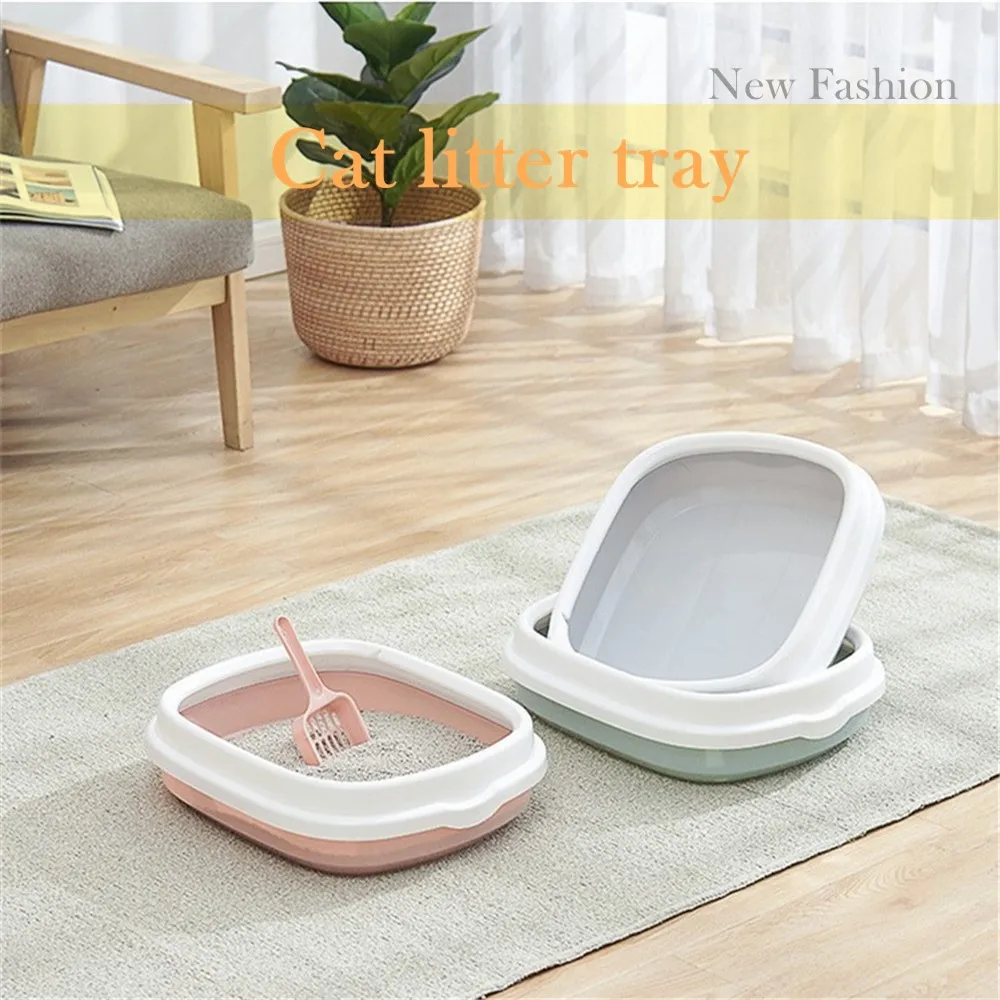 

Pet Toilet Bedpan Anti Splash Cats Litter Box Cat Dog Tray with Scoop Kitten Dog Clean Toilette Home Plastic Sand Box Supplies