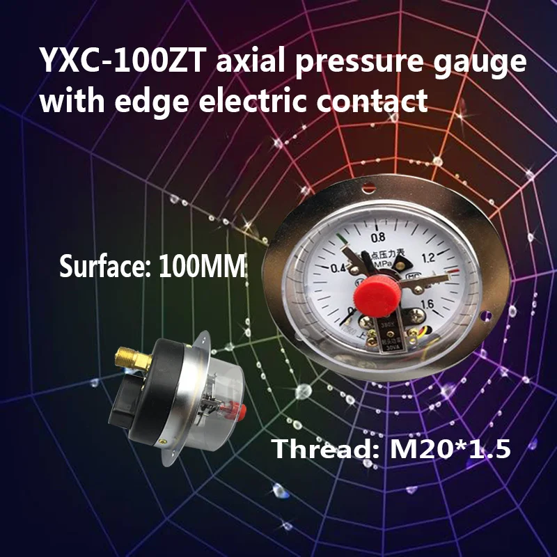 Vacuum Gauge Panel Installation YXC-100ZT Axial Electric Contact Pressure 0-1.6MPA 0-40MPA -0.1-0MPA | Инструменты