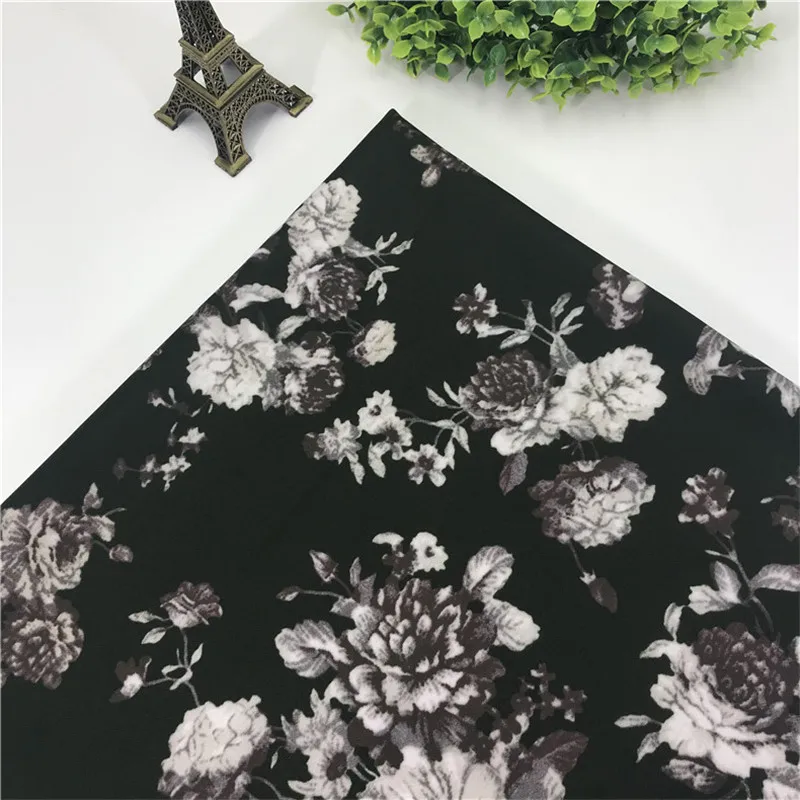 

Floral Print Chiffon Fabric Fashion Satin Fabric DIY Sewing Quilted Chiffon Dress Material Patchwork Textile Plain Woven Fabric