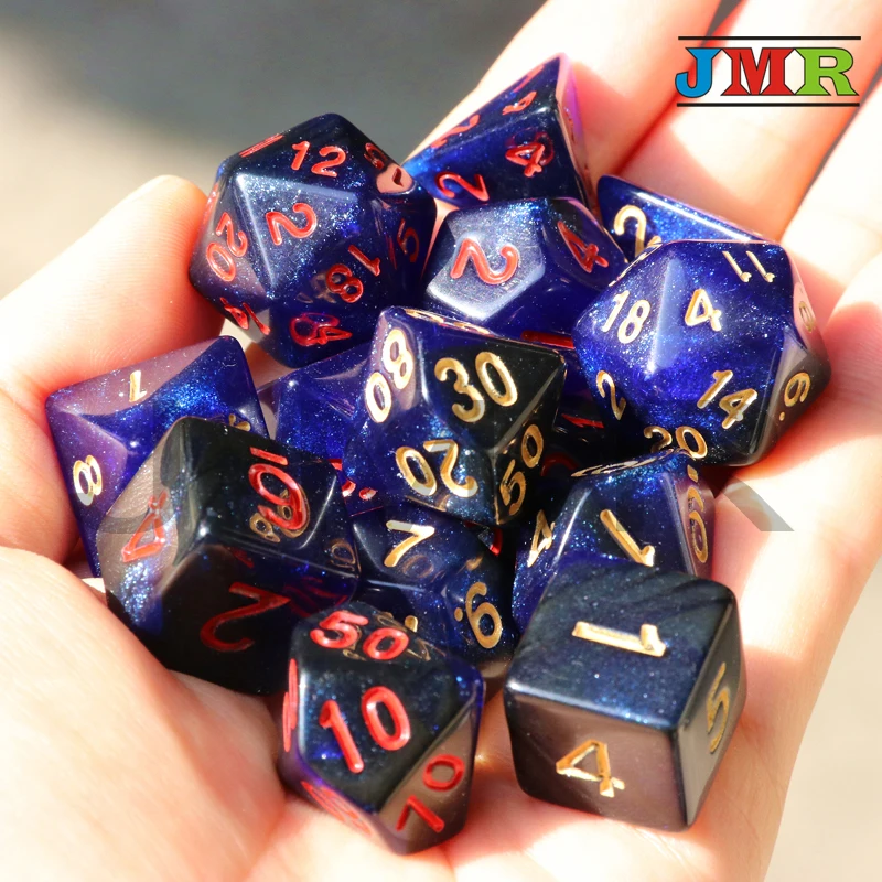 Супер Вселенной Galaxy набор Игральный костей из D4 D20 RoyalGemini с блестящие блеск