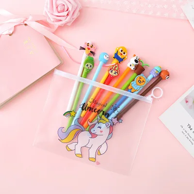 10 unids/набор гелевых ручек для единорога Kawaii escuela Gel pluma de tinta Escuela de papelerina oficina proveedores - Цвет: A0528