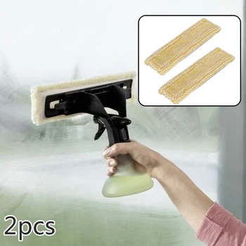 

2PCS Microfibre Mop Cloth For Karcher WV2 5 Window Cleaning Machine 2.633-130.0 Hook and loop fastner design