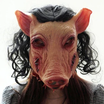 

Animal head figure Latex Pig Mask Unisex Great Halloween Fancy Dress Costume Cosplay Moive Saw Gift New Choose