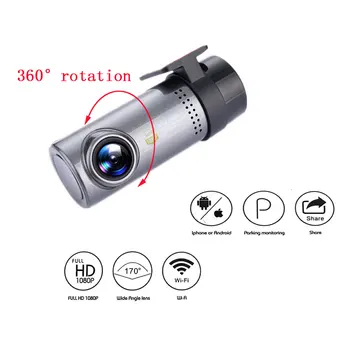 

Mini WiFi Car DVR Camera Dashboard 360 Degree HD 720P Video Recorder Auto Front Dash Cam Digital Registrar Camcorder