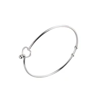 Fnixtar 2mm Thickness Wire Bangle Stainless Steel Open Love Heart Bracelets Bangle  60mm 10piece/lot 2