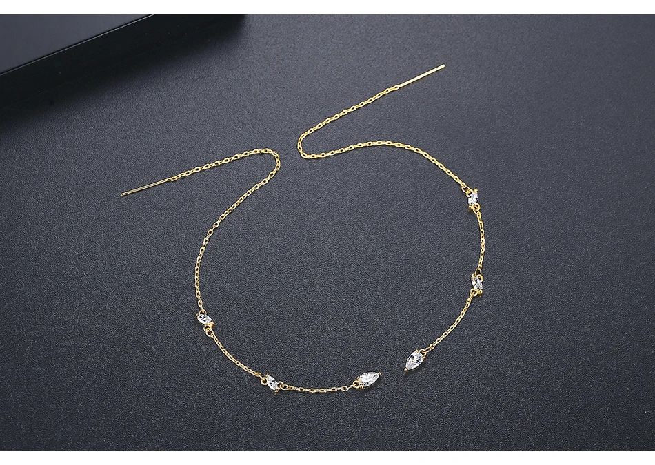 Hb86c9f17ee4443a4b293894ca1fdd69bi Thin Gold Color Tassel Ear Lines for Women Small Clear Cubic Zircons Long Pendant Earrings for Girl Punk Party Jewelry Mallzona