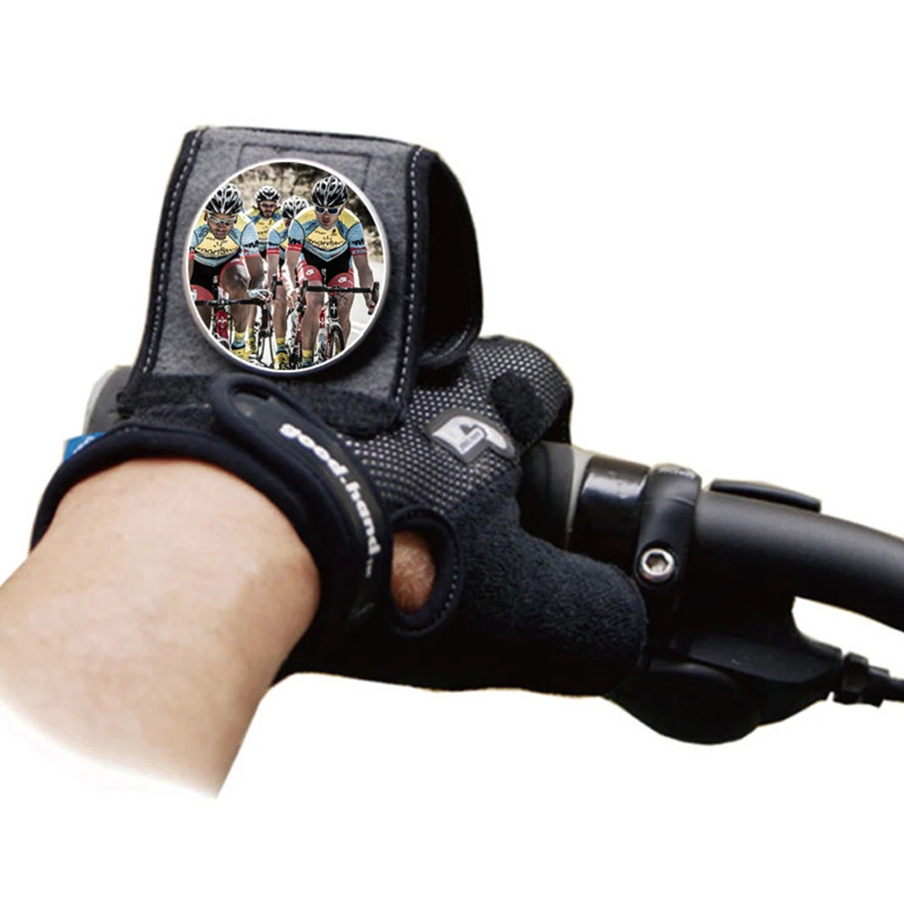 Нескользящие велосипедные зеркальце на запястье заднего вида компактные велосипедные перчатки без пальцев перчатки браслет с карманом Портативный нейлон Регулируемый - Цвет: XL