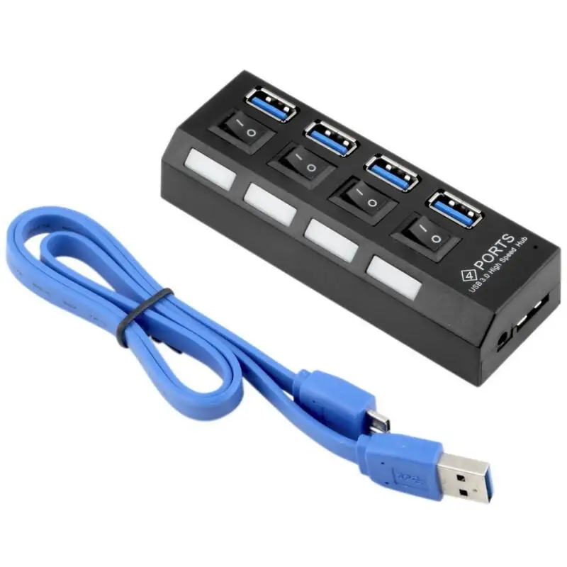 25 шт./лот BRSUANG USB 3,0 концентратор Plug and Play 4/7 порт расширитель высокая скорость 5 Гбит/с USB сплиттер для компьютера планшета ноутбука Macbook