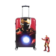 Аниме чемодан на колесиках Капитан Америка Железный человек Детский чемодан на колесиках дети путешествия hardside чемодан скручивающий ящик 20/24 дюймов