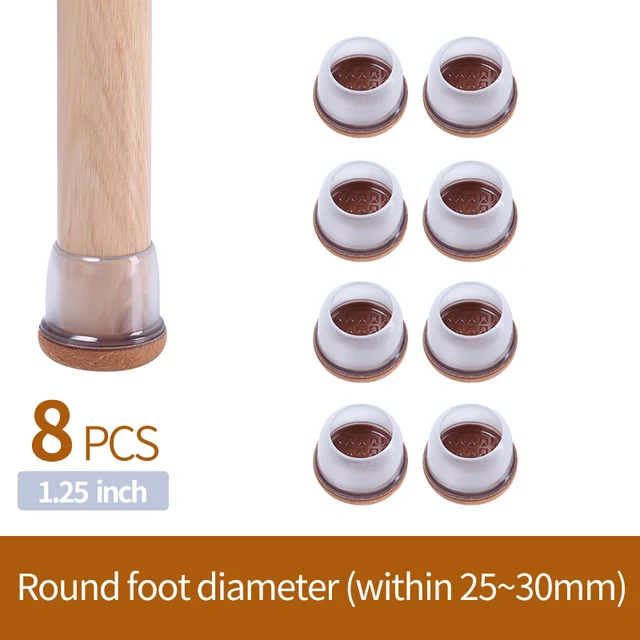 Upgraded Chair Leg Protector Covers Pads For Hardwood Furniture Floor Protectors Caps Sock Round Square Feet Protection Non Slip Diameter 25-30mm