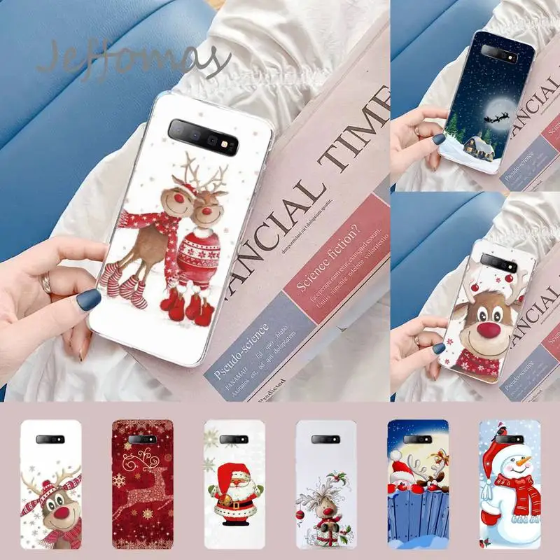 Рождественский Новогодний подарок чехол для Samsung Galaxy S5 S6 S7 S8 S9 S10 S10e S20 edge plus lite |