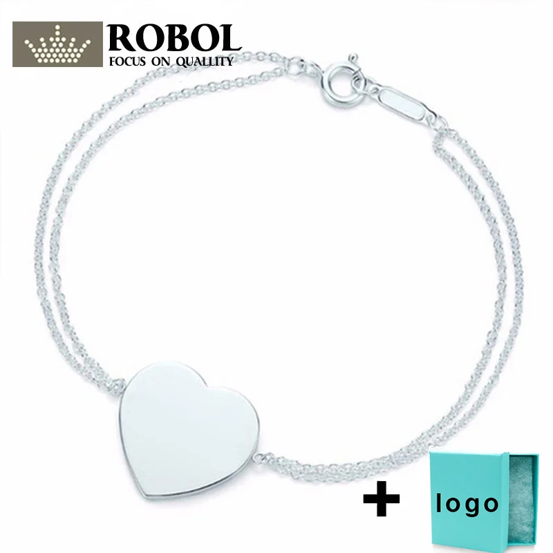 

SL TFB TIFF Rllen Original 925 Pure Silver Love Double Chain Bracelet, Suitable for Ladies To Attend The Party Free Delivery.