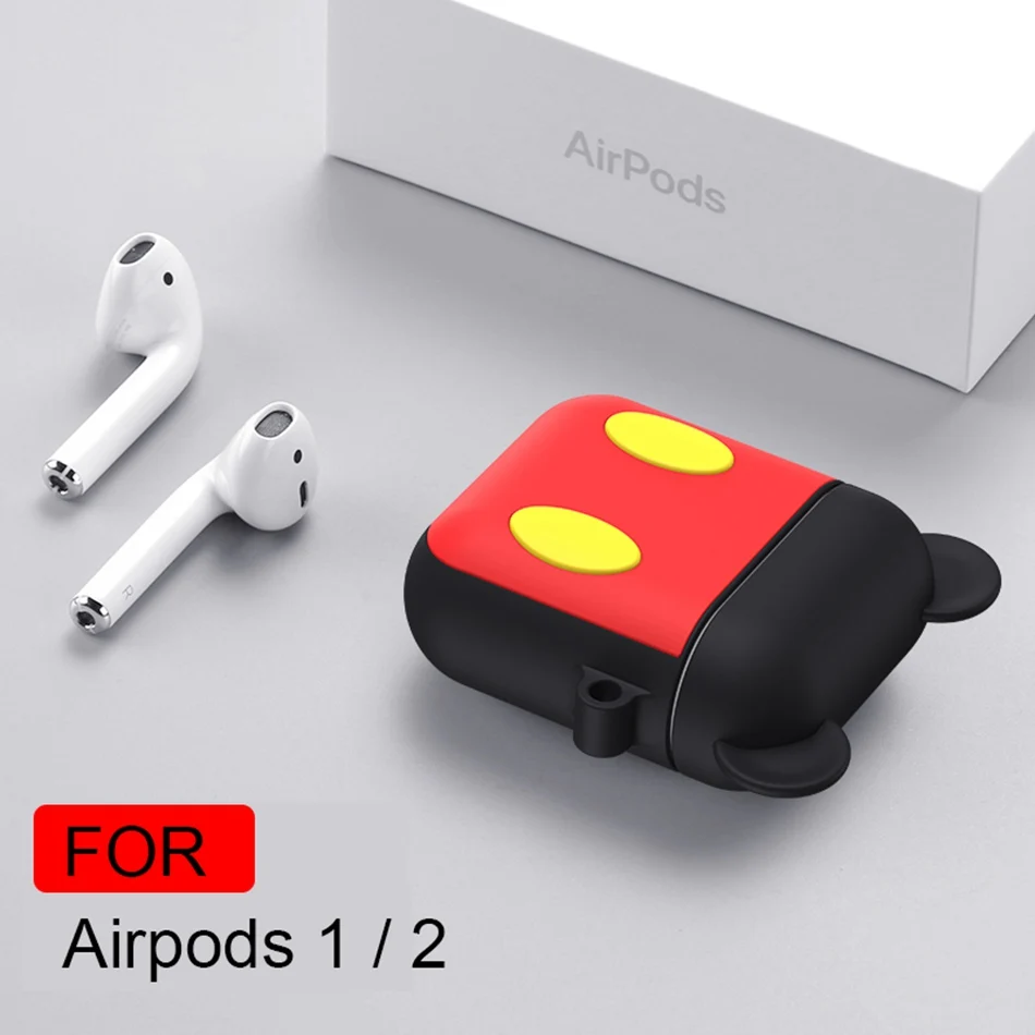 18H Чехол для наушников для Airpods 2, чехол, силиконовый, милый медведь, кошка, свинья, собака, Мультяшные наушники, чехол для Apple Air pods, 1 чехол для Earpods - Цвет: 18H