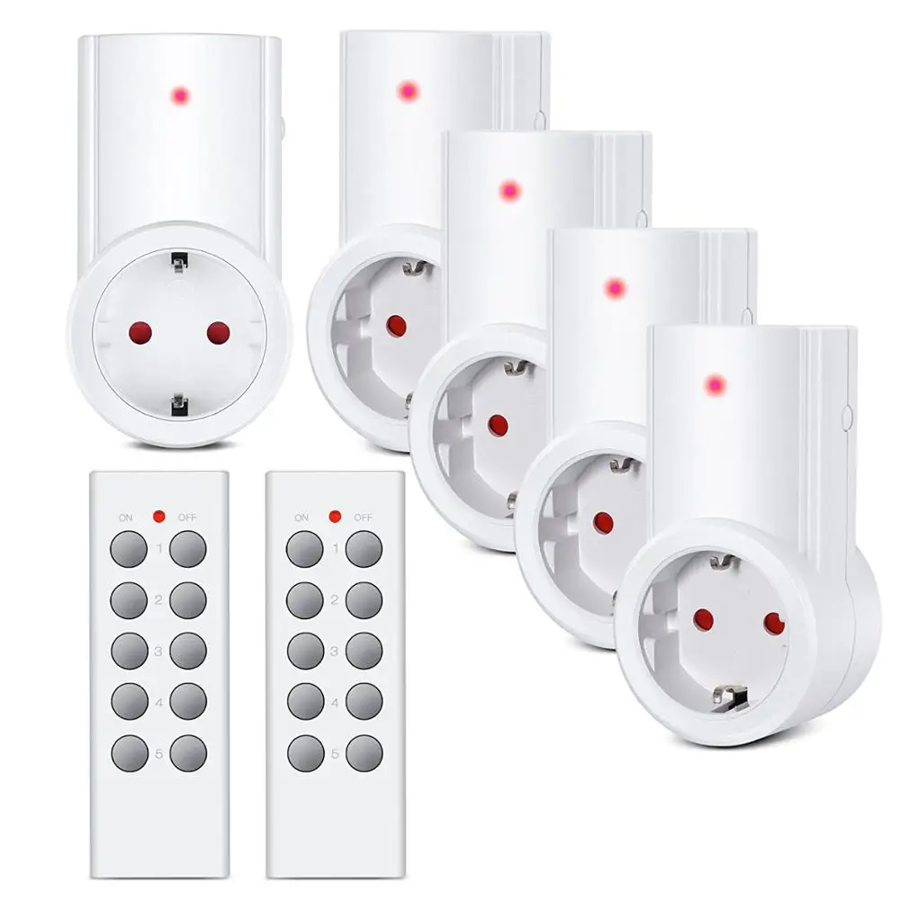 Wireless Smart Remote Control Power Outlet Light Switch Plug Socket Power Outlet Socket EU Standard Plug with Remote Control afbeelding