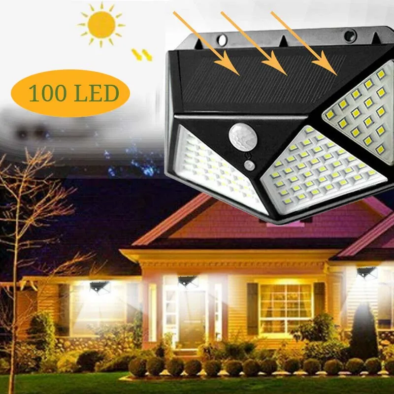 Солнечная четырехсторонняя настенная лампа COCOZ инфракрасный индукционный