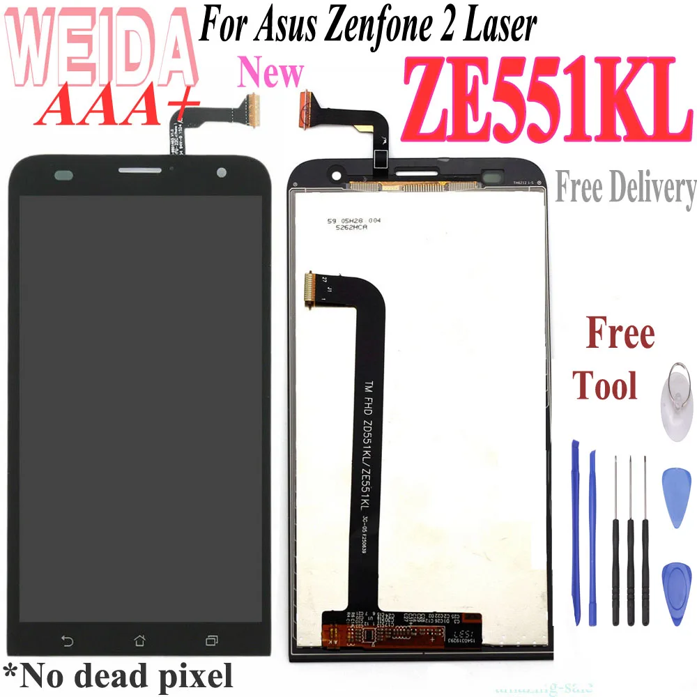 ЖК-дисплей WEIDA для Asus ZenFone 2 Laser ZE551KL сенсорный экран с цифровым преобразователем в